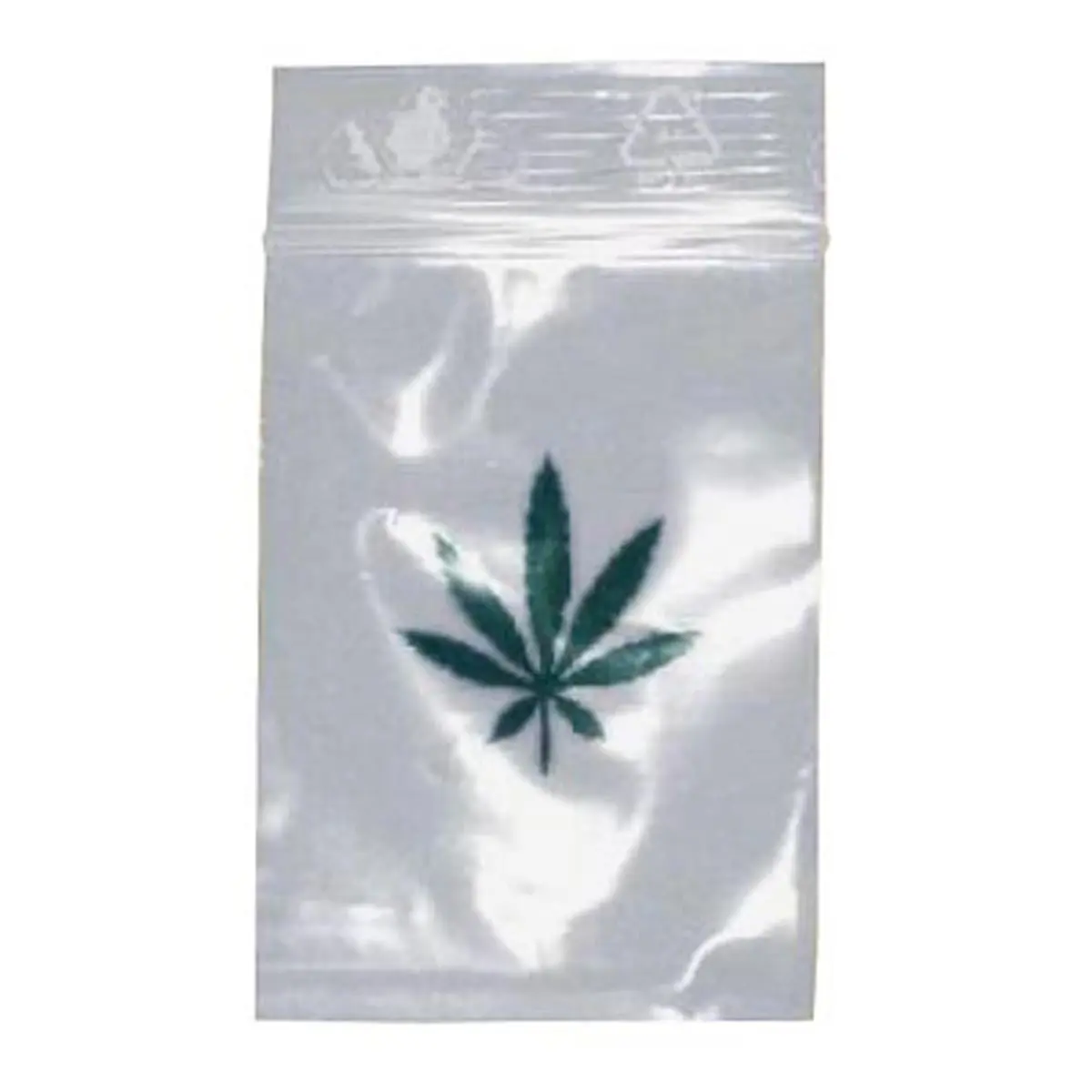 bustine con zip con foglia di canapa 6x8cm 100x