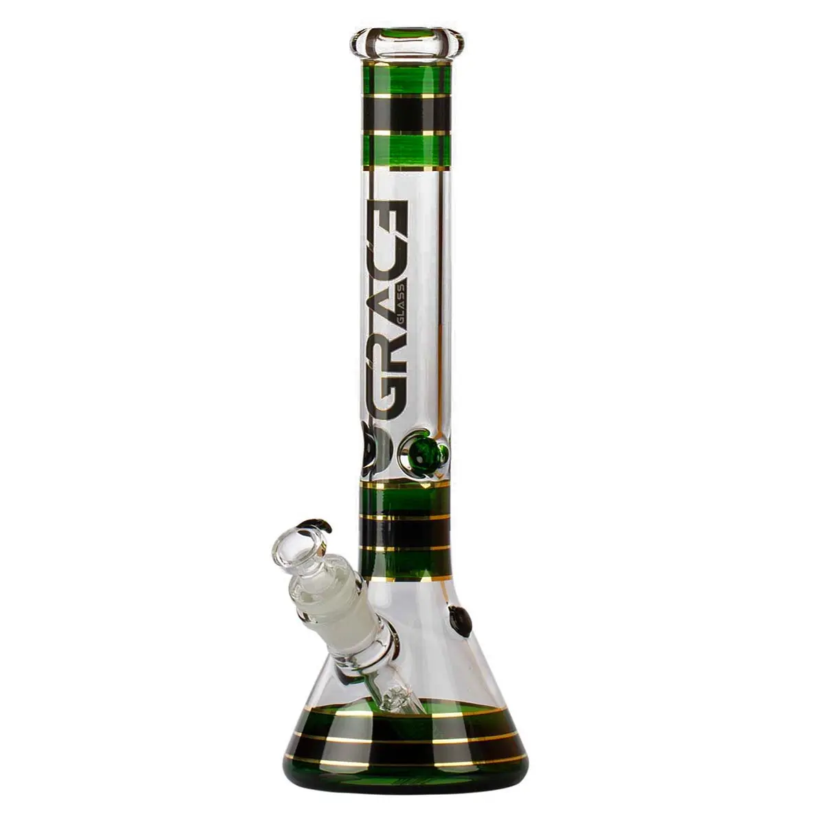 Grace Glass Bong 'Striped Series' - verde