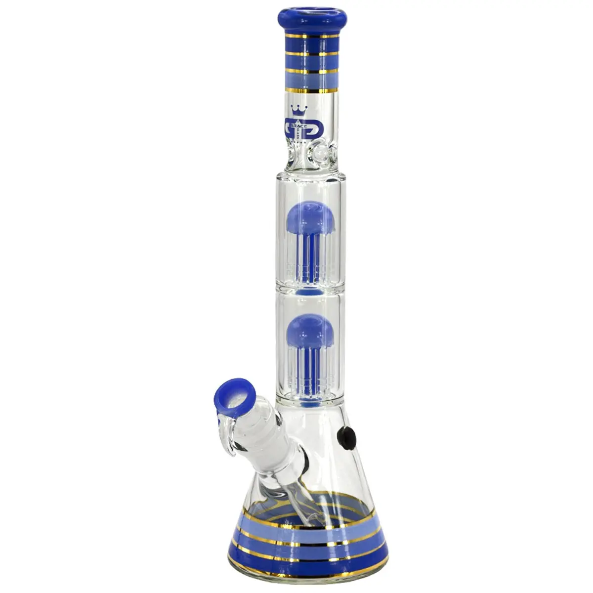 Grace Glass 'Golden Line Blue Beaker' 46 cm