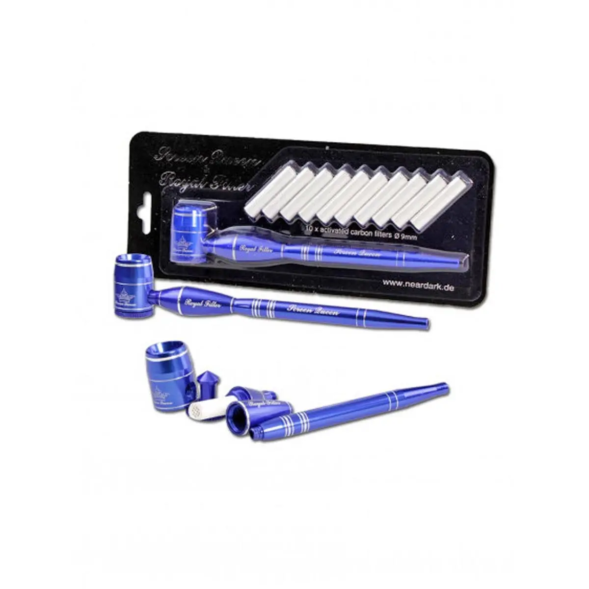 Pipa Screen Queen con adattatore Royal Filter blu
