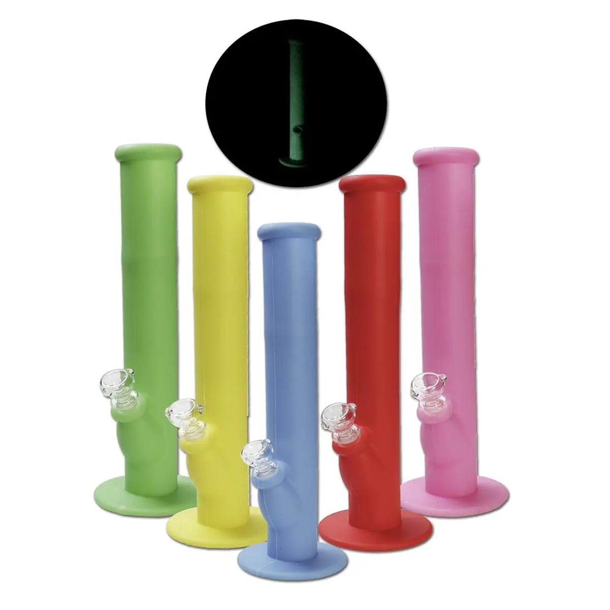 Bong 'Glow' in silicone con braciere in vetro ICE