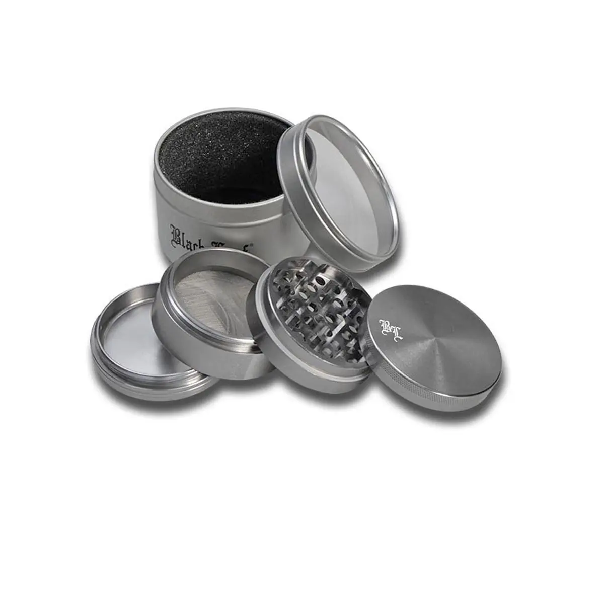 Grinder Black Leaf in alluminio BL 4 pezzi con blocco magnetico