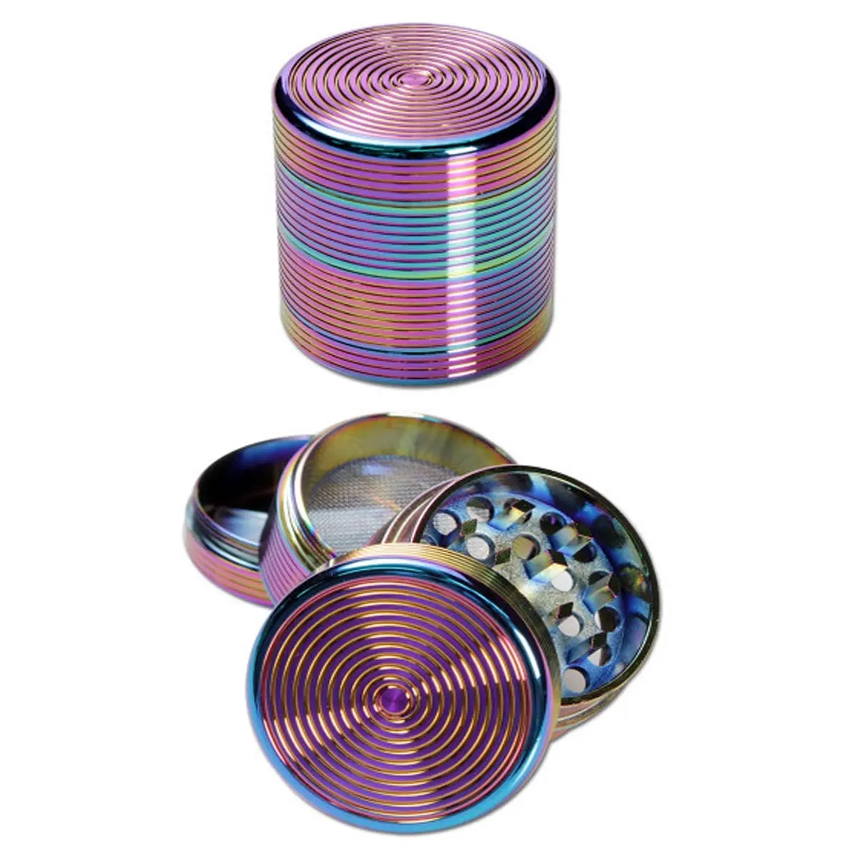 Grinder in metallo - rainbow effect 4 pcs. Ø 40 mm