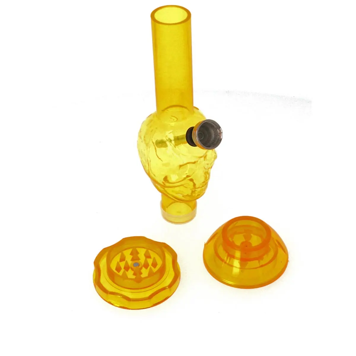 Mini Bong + Grinder acrilico 17cm "Skull"
