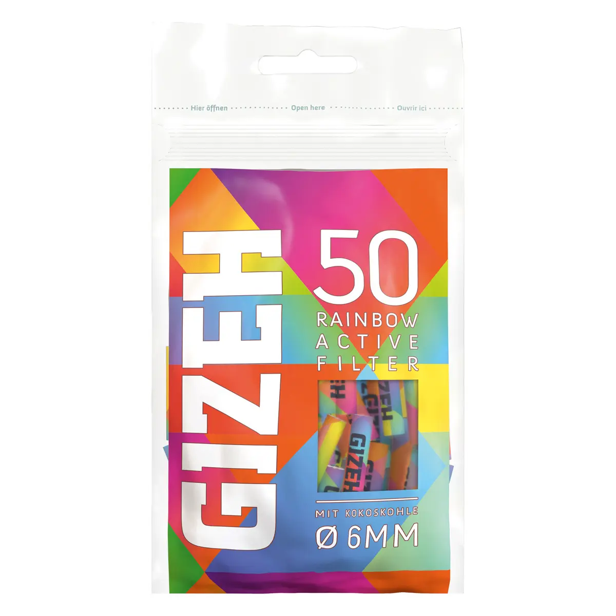 Filtro a carboni attivi Gizeh Slim 6 mm Rainbow