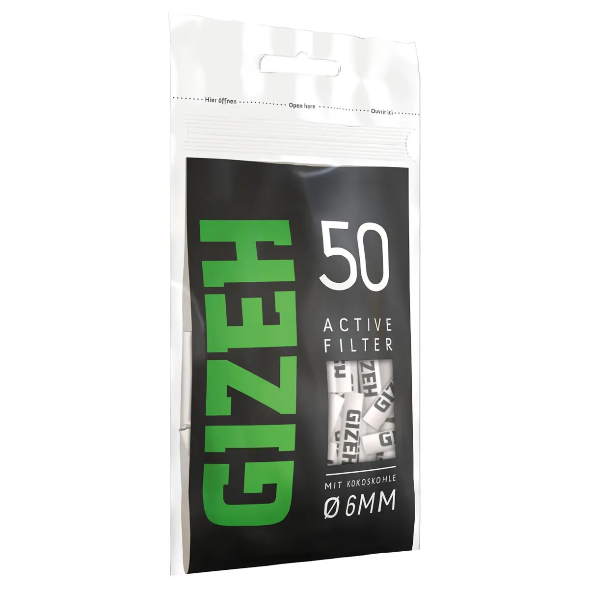 Filtro a carboni attivi Gizeh Slim 6 mm Black