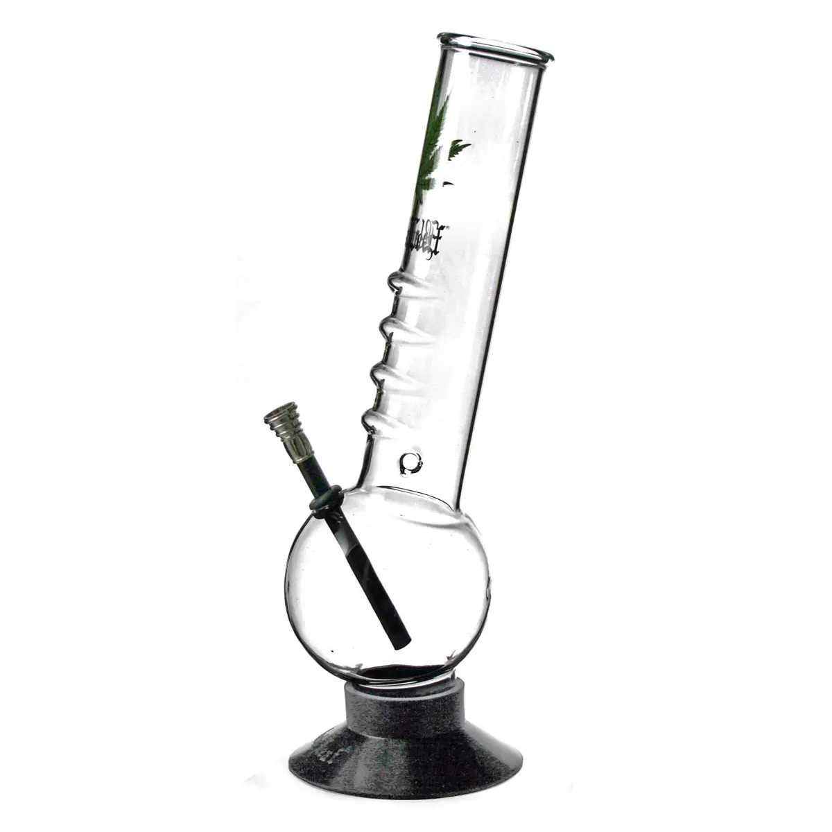 bong in vetro con metallo chilum/canaletta - 35cm
