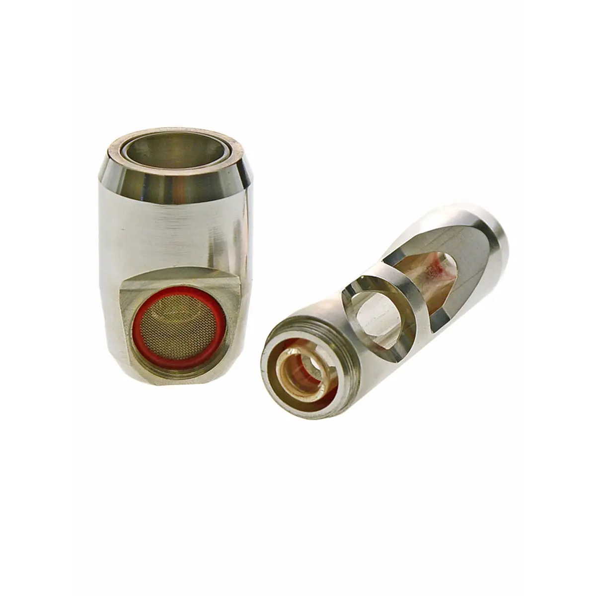Pipa Hammer Pipe in metallo con inserto in vetro - argento