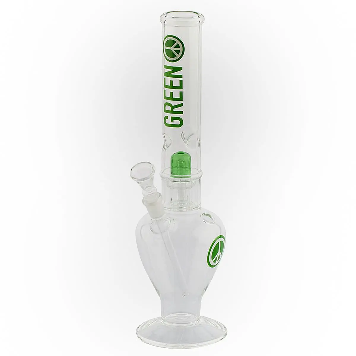 Bong Greenline 'Peace' con percussore a cupola da 35 cm