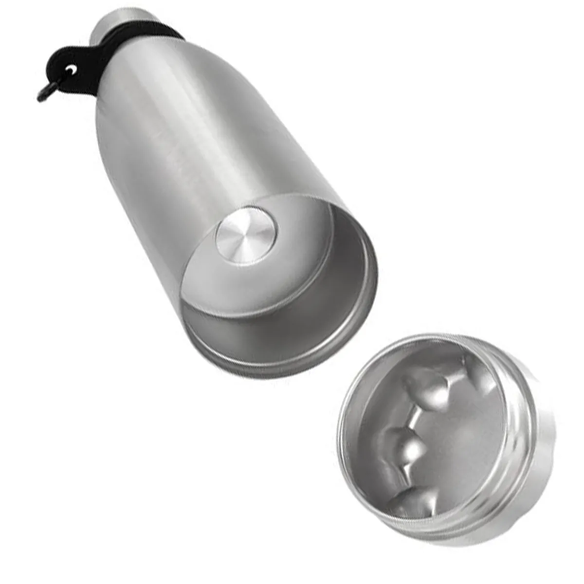 Borraccia in acciaio inox con scomparto nascosto - argento