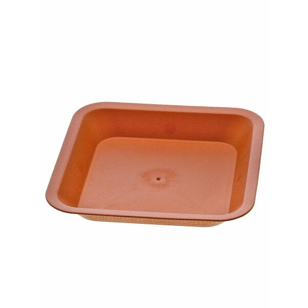 Sottovaso quadrato, terracotta, 19 x 19 cm
