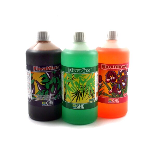 GHE Flora Set, 3 x 1 litro (acqua dolce)