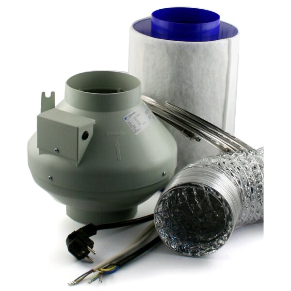 Kit di ventilazione di scarico 440 m³/h  - 125mm Carbonactive