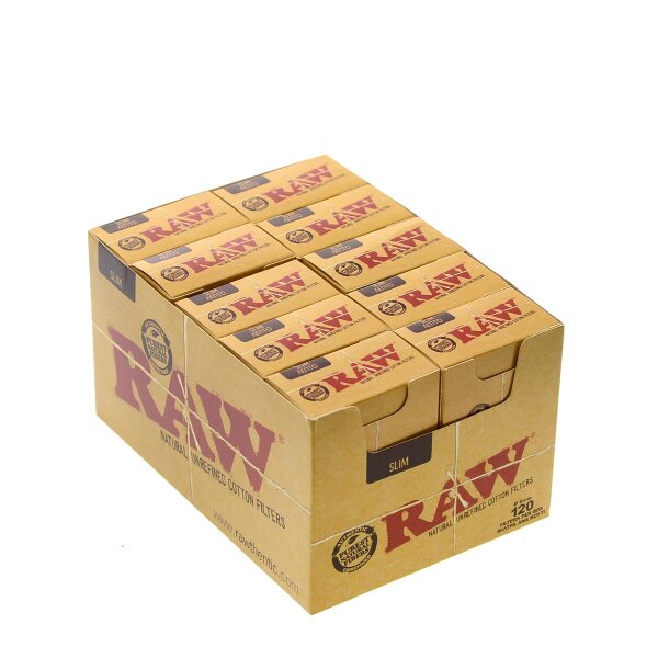RAW Filtri per Sigarette Slim in scatola - 10x