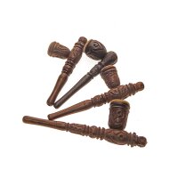 Pipa in legno con inserto in pietra ollare