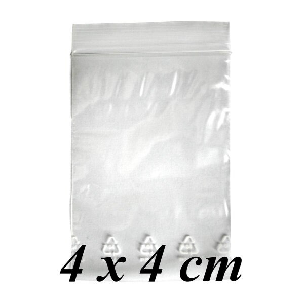 bustine con zip - 100 pz. formato 4x4cm - chiaro