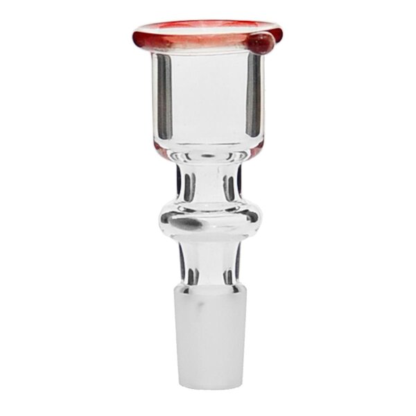 braciere in vetro cylinder con rosso rim 14.5