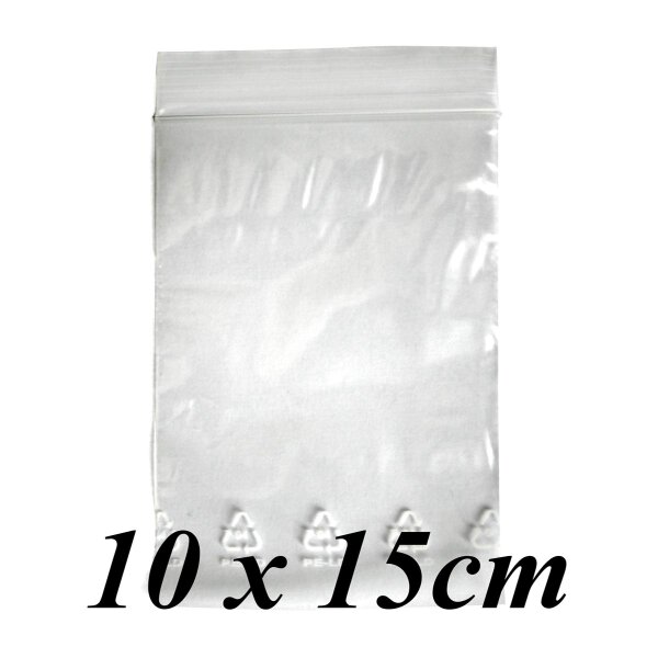 bustine con zip - 100 pz. formato 10x15cm - chiaro