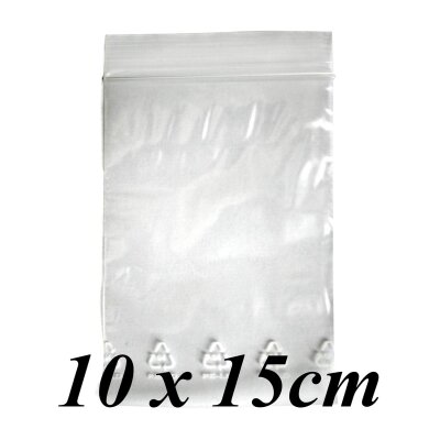 bustine con zip - 100 pz. formato 10x15cm - chiaro