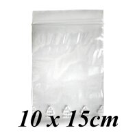 bustine con zip - 100 pz. formato 10x15cm - chiaro