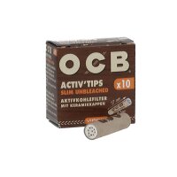 OCB Activ Tips Slim Unbleached 7mm - 10pcs