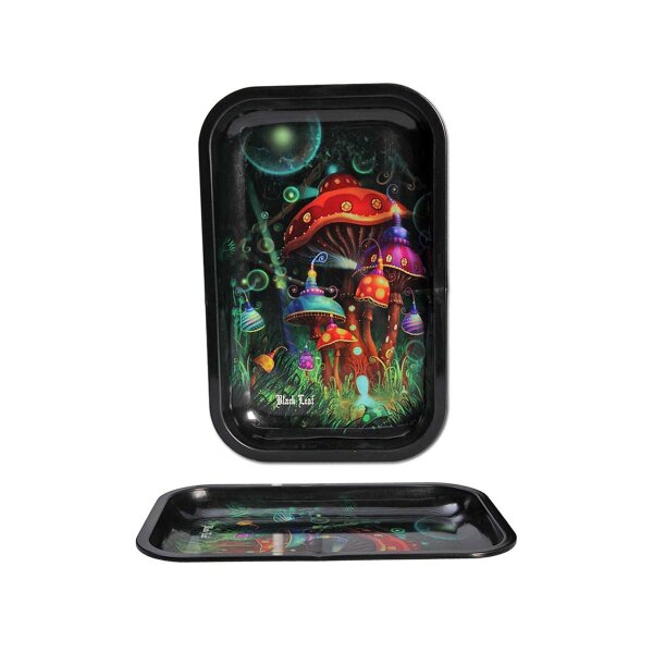 Black Leaf Rolling Tray Mushroom S