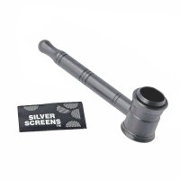 Pipa a mano in metallo - 10 cm grigia