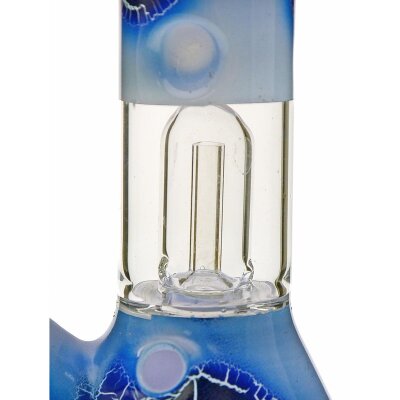 Bong Foglia di vetro nero con Percolatore a cupola "Snake" Blu