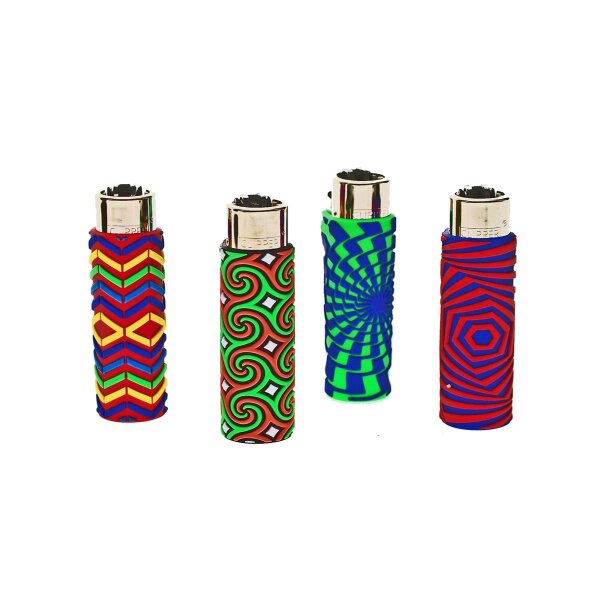 Accendino Clipper con coperchio in silicone - Geometric