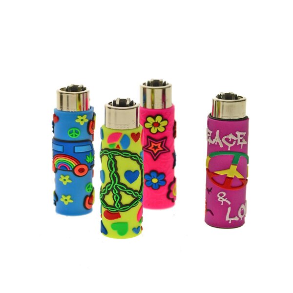 Accendino Clipper con coperchio in silicone - Hippie