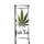 bong in vetro con metallo chilum/canaletta - 35cm