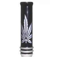 Bong in vetro nero / bianco canapa - 53cm