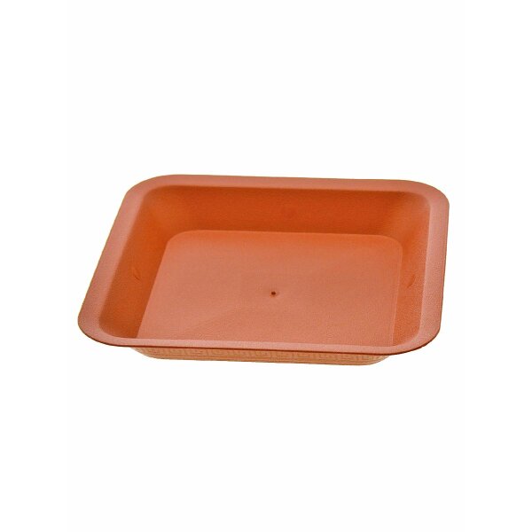 Sottovaso quadrato, terracotta, 25 x 25 cm