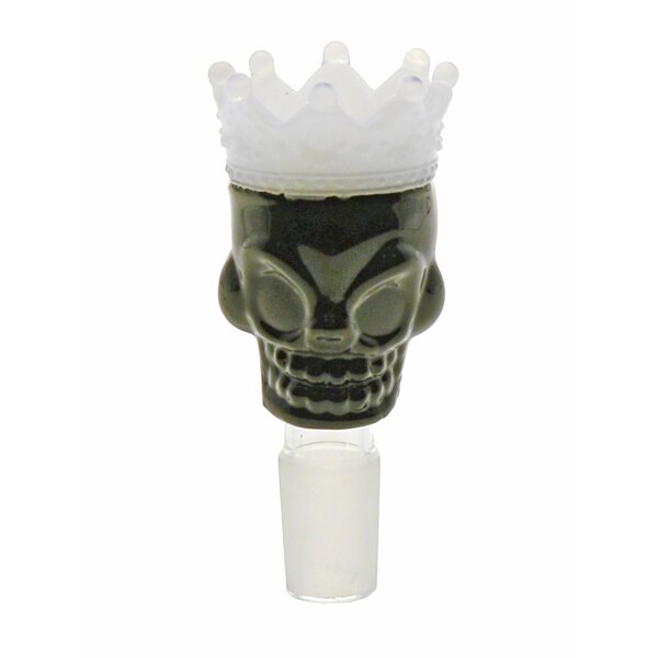 Skull King Bowl braciere in vetro nero / bianco