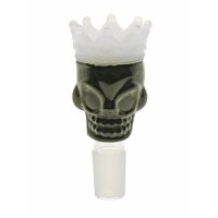 Skull King Bowl braciere in vetro nero / bianco
