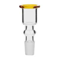 braciere in vetro cylinder con giallo rim 14.5