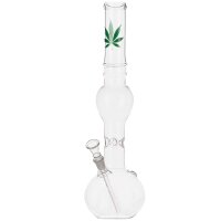 Bong ghiaccio con sfera foglia di canapa 39cm